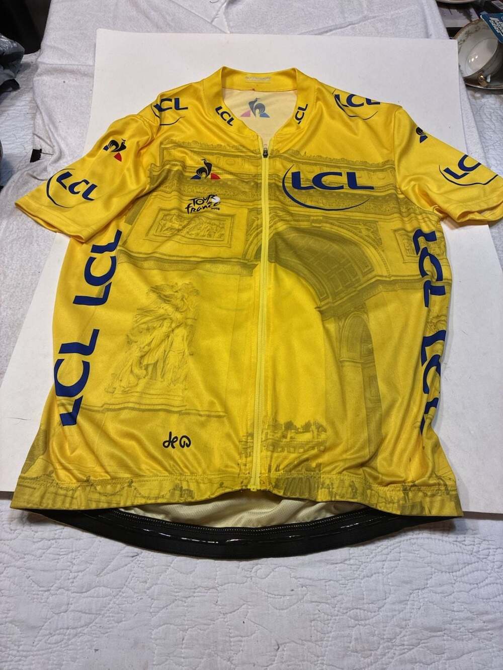 Le Coq Sportif Tour de France 2019 Special Edition Yellow Cycling Jersey Size L